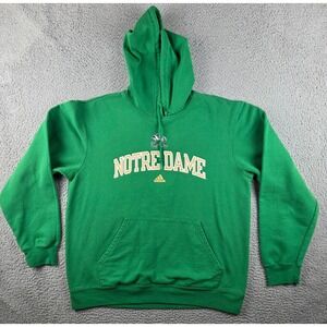 Notre Dame Fighting Irish Pullover Hoodie Mens L Green College Football Adidas